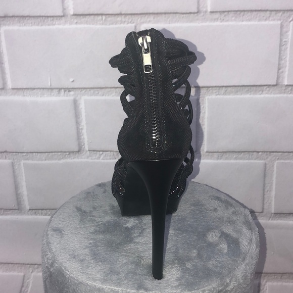Steven Madden black Platform heels multi straps - Picture 6 of 8